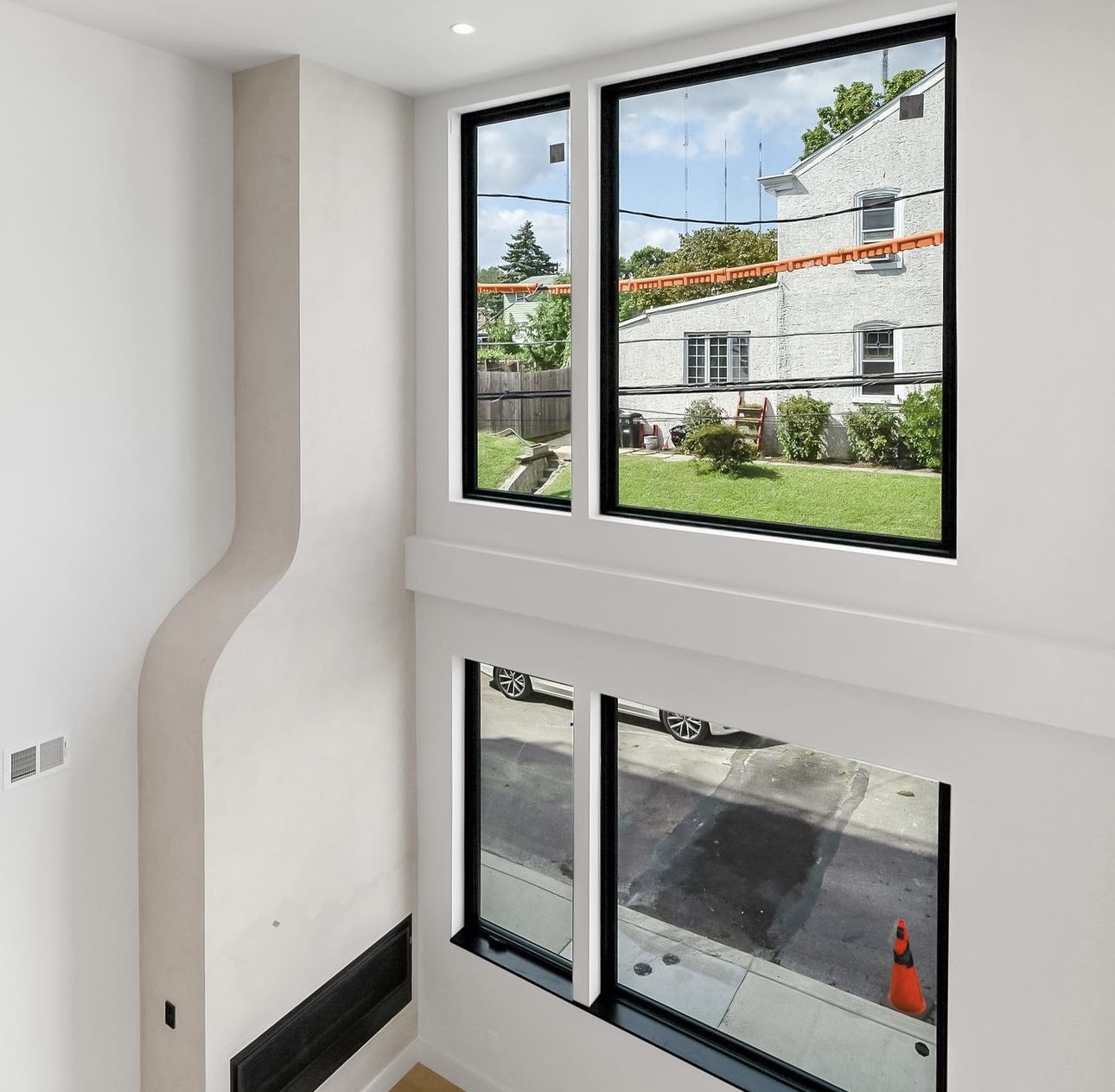 High-Ceiling Living Area